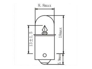 Bombilla miniatura para automóvil T8.5 T4W